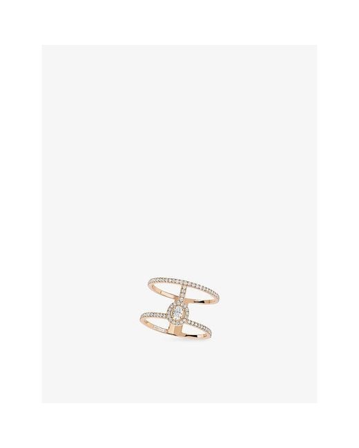 Messika White Glam Azone 2 Row Pavé 18Ct And 0.4Ct Diamond Ring