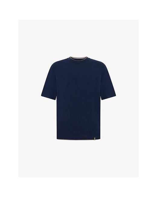 Boggi Blue Relaxed-Fit Pima-Cotton T-Shirt for men