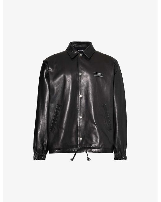Undercover Black Relaxed-fit Leather Jacket for men