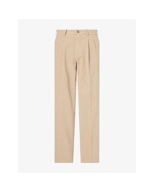 The Row Natural Tomasino Pleated Wide-Leg Cotton Trousers for men