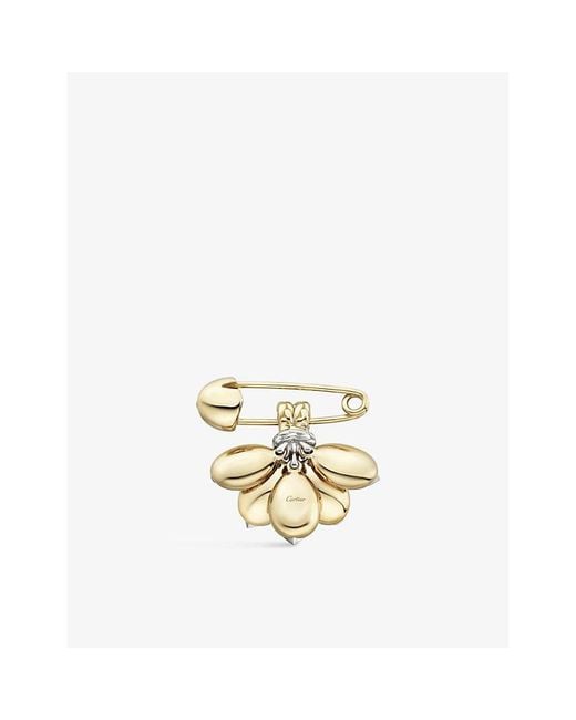Cartier Metallic Grain De Café 18Ct- 18Ct- And 0.21Ct Diamond Brooch
