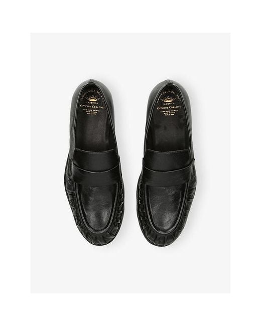 Officine Creative Black Solitude 107 Leather Loafers