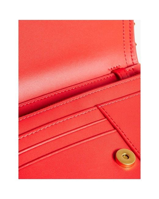 Ted Baker Red Kahnisa Logo-embossed Stud-embellished Leather Purse