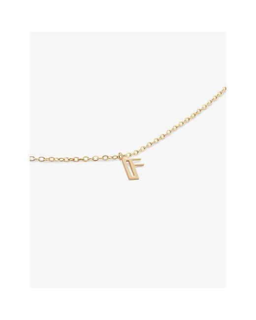 Monica Vinader White Small Letter F 14Ct- Pendant Necklace