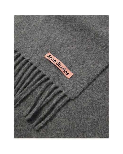Acne Gray Canada Logo-patch Wool Scarf
