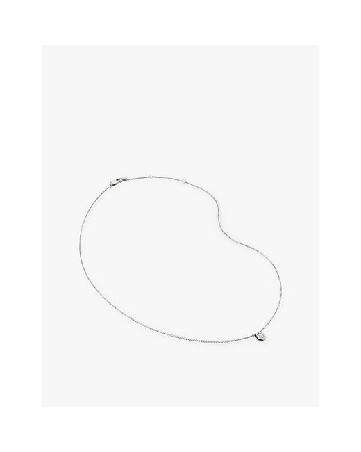 Monica Vinader White Solitaire Pear Sterling- And 0.06Ct Lab-Grown Diamond Necklace