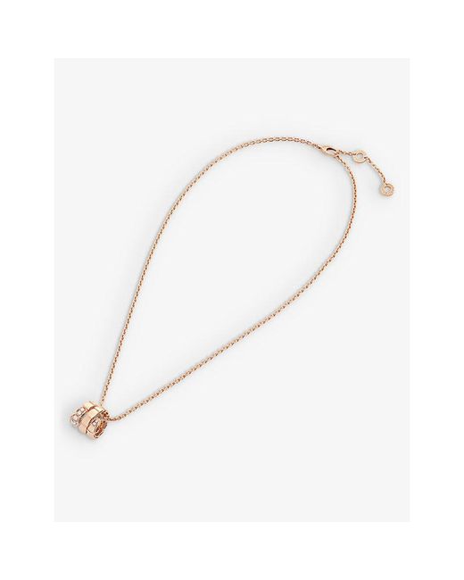 BVLGARI Pink Serpenti Viper 18Ct Rose- And 0.13Ct Round-Cut Diamond Pendant Necklace