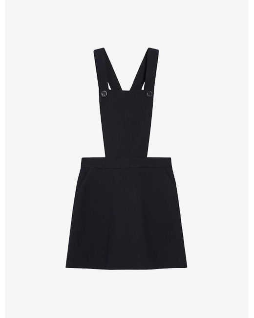 Claudie Pierlot Black Crossover-strap Woven Mini Dress