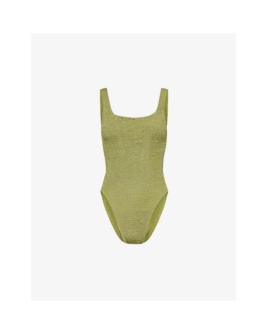 Hunza G Green Classic Square-neck Swimsuit