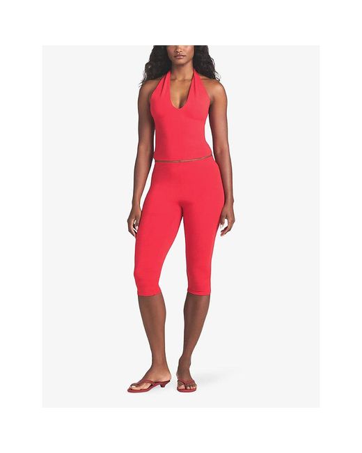 Skims Red Smooth Layers Halterneck Modal-Jersey Top