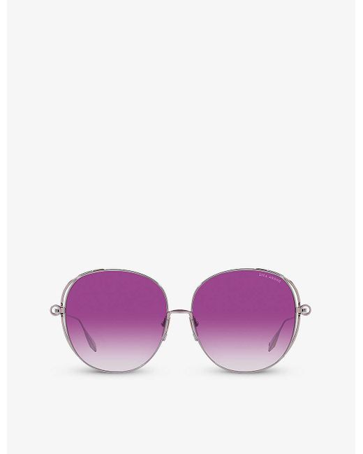 Dita Eyewear Purple D4000431 Arohz Round-frame Metal Sunglasses