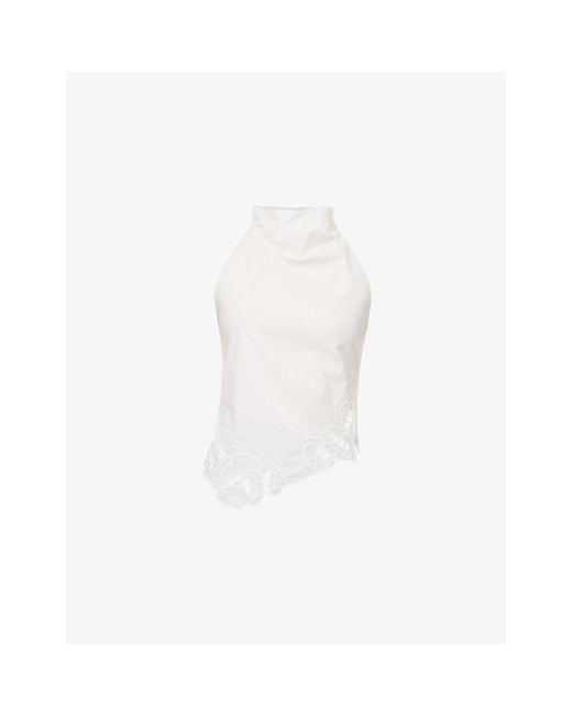 Sir White Klara Halter-Neck Cotton Top