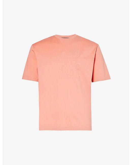 Palm Angels Pink Monogram Brand-patch Cotton-jersey T-shirt for men