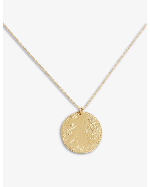 Alighieri Metallic Lion 24-carat Gold-plated Bronze Necklace