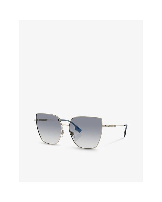 Burberry Gray Be3143 Alexis Butterfly-frame Metal Sunglasses