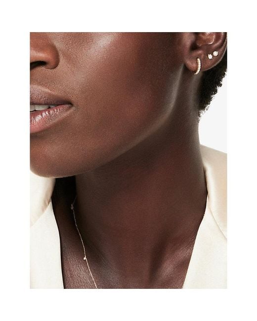 Astley Clarke Metallic Halo 18Ct- And 0.18Ct Lab-Grown Diamond Huggie Earrings