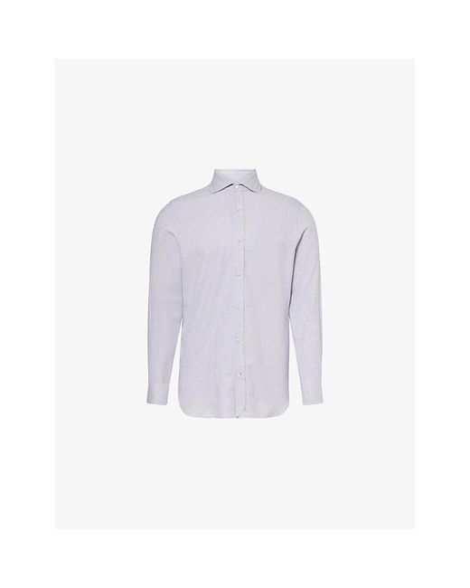 Dunhill Purple Spread-Collar Regular-Fit Cotton Shirt for men