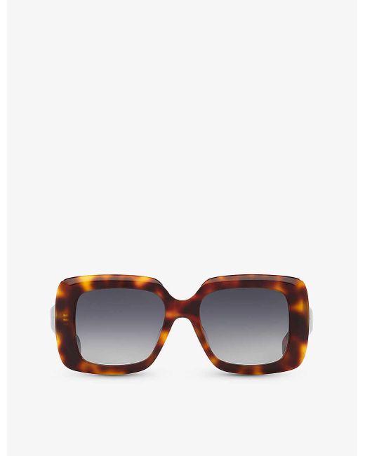 Céline Brown Cl40263i Bold 3 Dots Square-frame Acetate Sunglasses