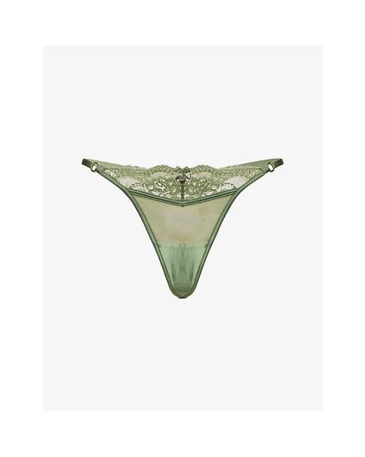 Lounge Underwear Green Brianna Lace G-String