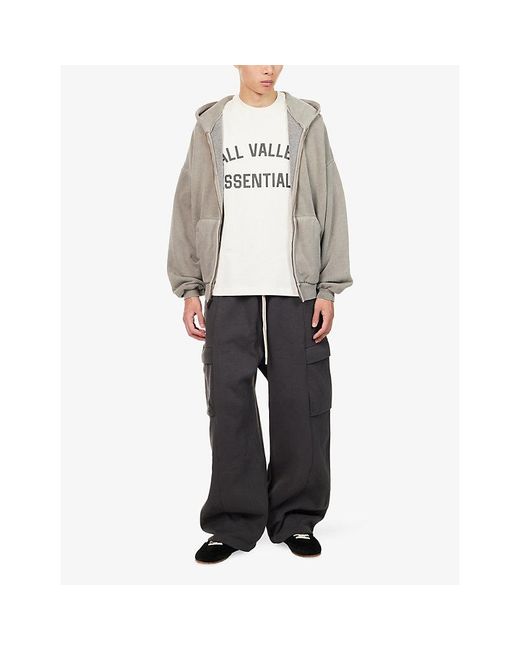 Fear Of God Gray 90's Zip-Up Cotton-Jersey Hoody for men