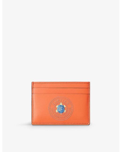Cartier Orange Characters Leather Card Holder