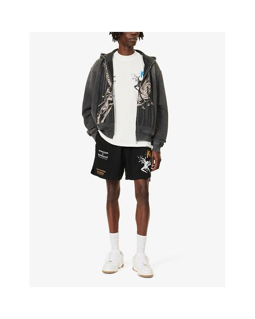 Represent Black Icarus Brand-print Woven Shorts Xx for men