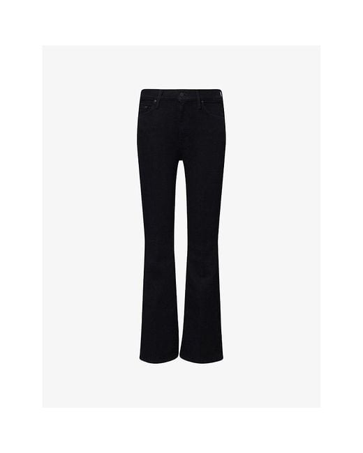 Mother Black The Weekender Flared-Leg Mid-Rise Denim-Blend Jeans
