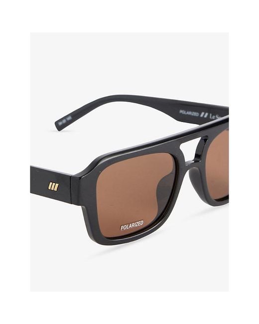 Le Specs Black Subzero Square-Frame Sunglasses