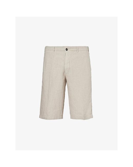 Corneliani Natural Folded-hem Mid-rise Stretch-woven Shorts for men