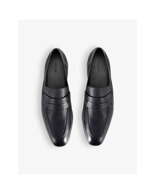 Zegna Black L'asola Panelled Leather Penny Loafers for men