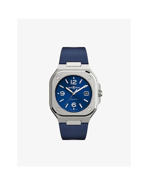 Bell & Ross Blue Br05a-bl-stsrb Stainless-steel And Rubber Automatic Watch for men