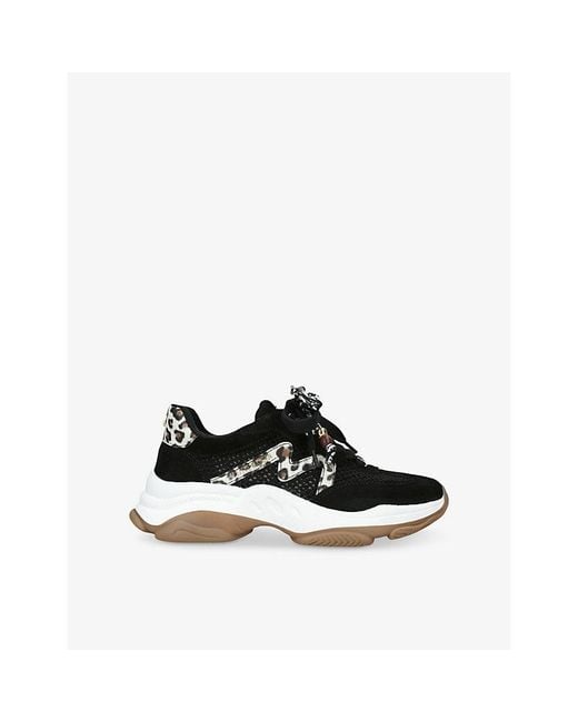 Steve Madden Black Maxfield Suede And Mesh Trainers