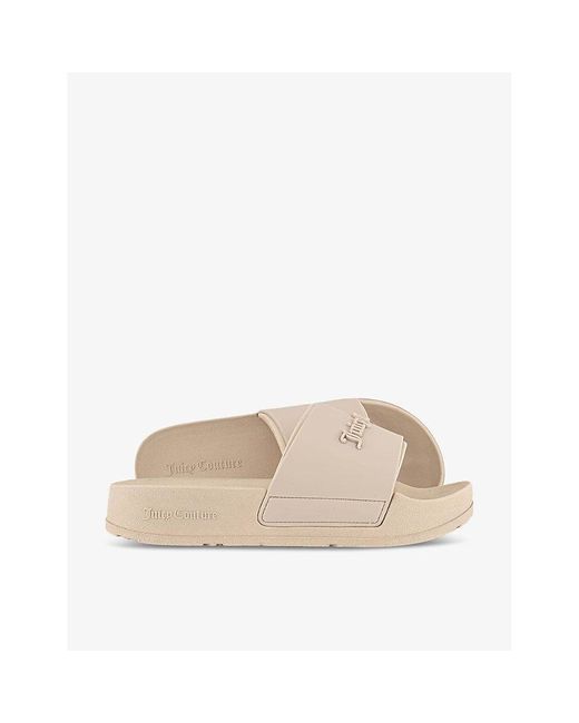 Juicy Couture Natural Breanna Logo-embossed Rubber Sliders