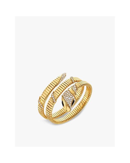 BVLGARI Metallic Serpenti Tubogas 18Ct- 3.31Ct Brilliant-Cut Diamond And Onyx Bracelet