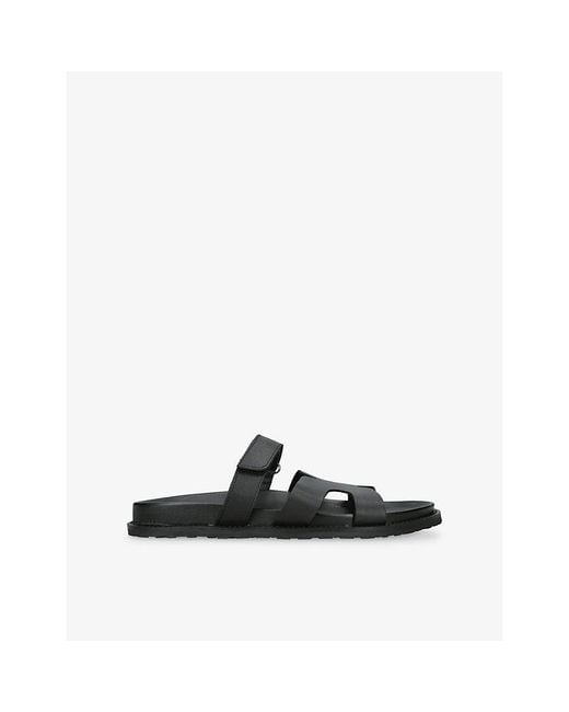Steve Madden Black Manu Leather Sandals for men