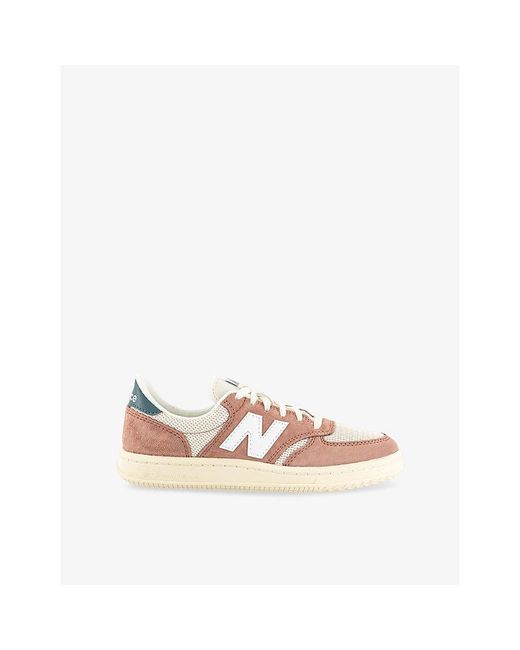 New Balance Pink T500 Suede Low-Top Trainers