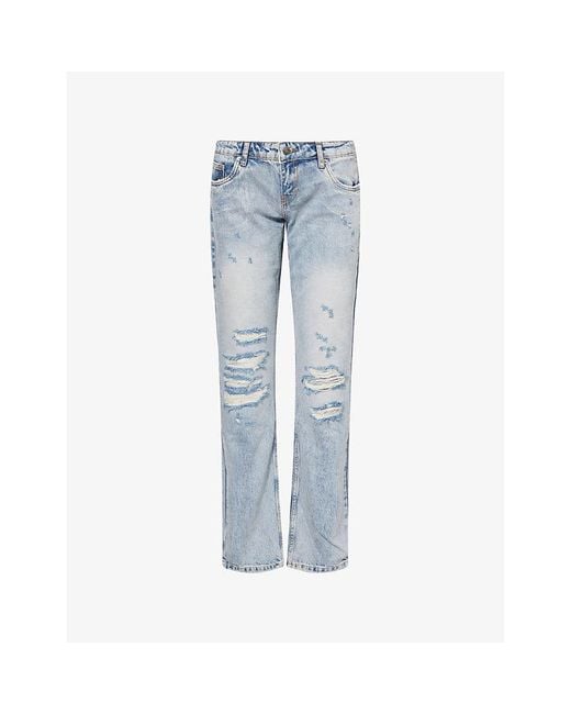 Jaded London Blue Rider Straight-Leg Denim Jeans