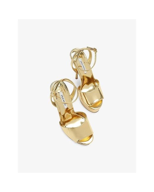 Steve Madden Metallic Jezzica Platform Faux-Leather Heeled Sandals