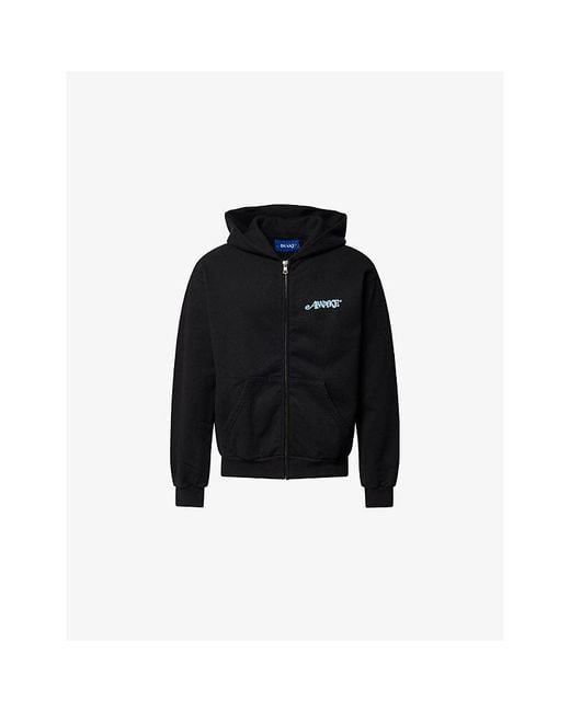 AWAKE NY Black Puppy Relaxed-Fit Cotton-Jersey Hoodie for men