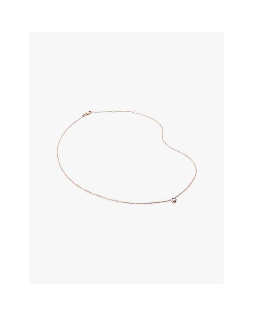 Monica Vinader White Solitaire 18Ct-Plated Vermeil Sterling- And 0.06Ct Lab-Grown Diamond Necklace