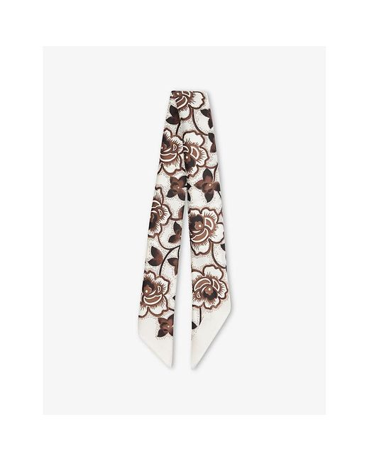 Weekend by Maxmara White Onesto Graphic-Print Twill Silk Scarf