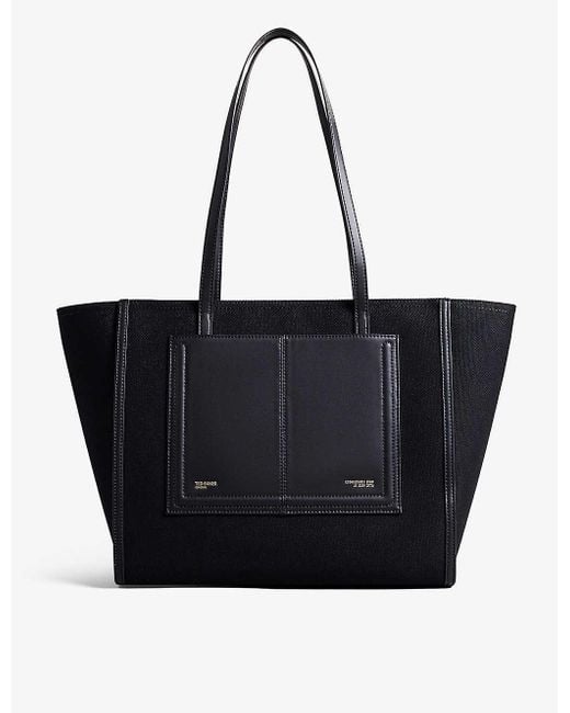 Ted Baker Black Aksani Cotton-blend Shopper Bag