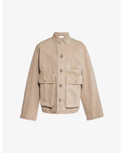 Lemaire Natural Flap-pocket Faded-wash Denim Jacket