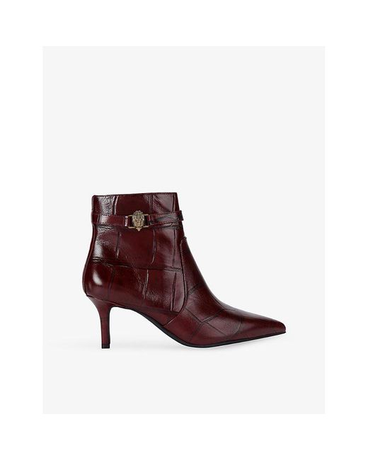 Kurt Geiger Brown Kensington Leather Heeled Ankle Boots