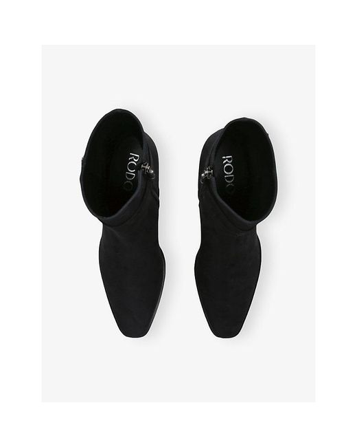 Rodo Black Tilly 55 Leather Heeled Ankle Boots