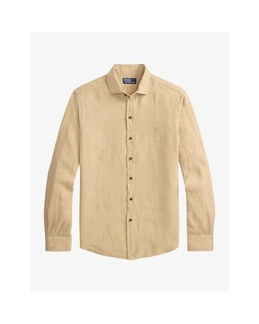Polo Ralph Lauren Natural Custom-Fit Long-Sleeve Linen Sport Shirt for men