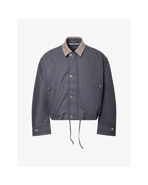 Acne Blue Opado Collared Cotton Jacket for men