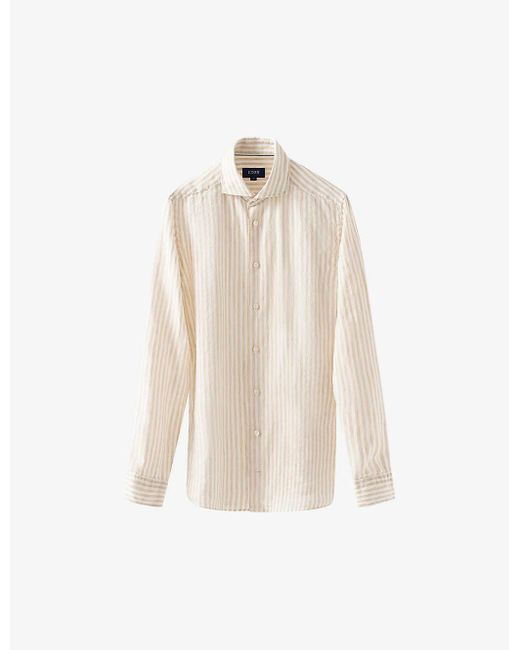 Eton of Sweden White Striped Slim-fit Linen Shirt for men