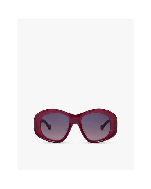 Loewe Purple Pentagon Beveled Acetate Sunglasses
