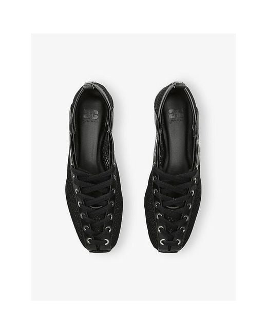Ganni Black Sporty Ballerina Mesh Ballet Flats